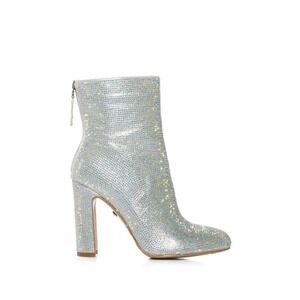 Azalea Wang Boots Honey Bunch Silver Sequin Metallic Boot Sz 11 Glam Maxamilist